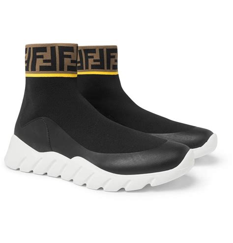 fendi knit high top sneakers